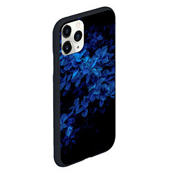 Чехол iPhone 11 Pro матовый BLUE FLOWERS Синие цветы, цвет: 3D-черный — фото 2