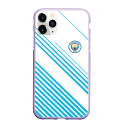 Чехол iPhone 11 Pro матовый Манчестер сити голубые полоски