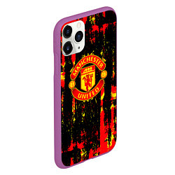 Чехол iPhone 11 Pro матовый Manchester united краска, цвет: 3D-фиолетовый — фото 2