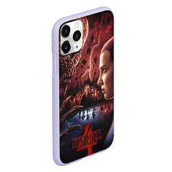 Чехол iPhone 11 Pro матовый Vecna vs Eleven Stranger Things 4, цвет: 3D-светло-сиреневый — фото 2