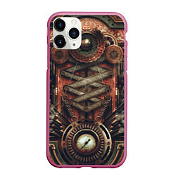 Чехол iPhone 11 Pro матовый Mechanical device in Steampunk Retro style, цвет: 3D-малиновый