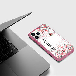 Чехол iPhone 11 Pro матовый Ac milan logo, цвет: 3D-малиновый — фото 2
