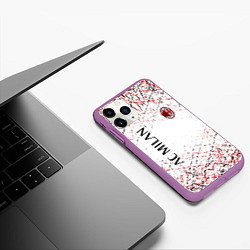 Чехол iPhone 11 Pro матовый Ac milan logo, цвет: 3D-фиолетовый — фото 2