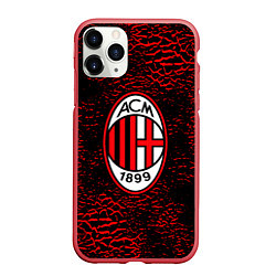 Чехол iPhone 11 Pro матовый Ac milan фк милан logo, цвет: 3D-красный