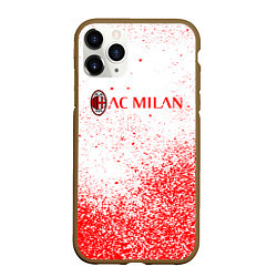 Чехол iPhone 11 Pro матовый Ac milan красные брызги