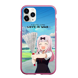 Чехол iPhone 11 Pro матовый Love is war, цвет: 3D-малиновый