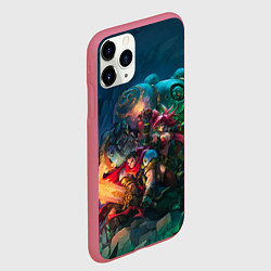Чехол iPhone 11 Pro матовый Battle Chasers, цвет: 3D-малиновый — фото 2