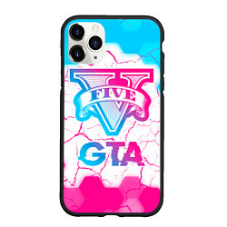 Чехол iPhone 11 Pro матовый GTA Neon Gradient