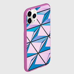 Чехол iPhone 11 Pro матовый 3D иллюзия-треугольники, цвет: 3D-фиолетовый — фото 2