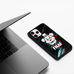 Чехол iPhone 11 Pro матовый FNAF в стиле Glitch Баги Графики на темном фоне, цвет: 3D-черный — фото 2