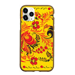Чехол iPhone 11 Pro матовый Хохломская Роспись Цветы