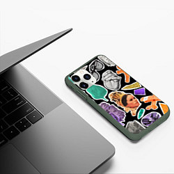 Чехол iPhone 11 Pro матовый Underground pattern Fashion trend, цвет: 3D-темно-зеленый — фото 2