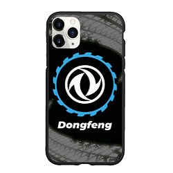 Чехол iPhone 11 Pro матовый Dongfeng в стиле Top Gear со следами шин на фоне
