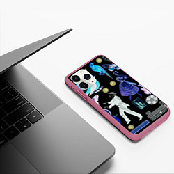 Чехол iPhone 11 Pro матовый Underground pattern Fashion 2077, цвет: 3D-малиновый — фото 2