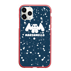 Чехол iPhone 11 Pro матовый Marshmello крапинки, цвет: 3D-красный