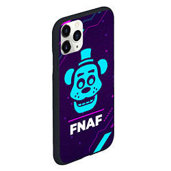 Чехол iPhone 11 Pro матовый Символ FNAF в неоновых цветах на темном фоне, цвет: 3D-черный — фото 2