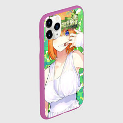 Чехол iPhone 11 Pro матовый Ёцуба Накано, цвет: 3D-фиолетовый — фото 2