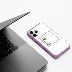 Чехол iPhone 11 Pro матовый Грустяш у окна, цвет: 3D-фиолетовый — фото 2