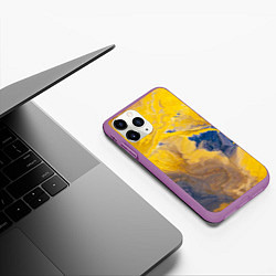 Чехол iPhone 11 Pro матовый Пожар Красок, цвет: 3D-фиолетовый — фото 2
