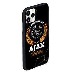 Чехол iPhone 11 Pro матовый Лого Ajax и надпись Legendary Football Club на тем, цвет: 3D-черный — фото 2
