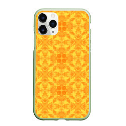 Чехол iPhone 11 Pro матовый Желтый абстрактный летний орнамент, цвет: 3D-салатовый