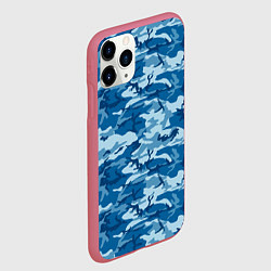 Чехол iPhone 11 Pro матовый Камуфляж морской, цвет: 3D-малиновый — фото 2