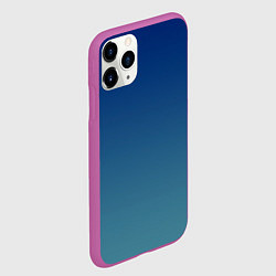 Чехол iPhone 11 Pro матовый Текстурированный сине-бирюзовый градиент, цвет: 3D-фиолетовый — фото 2