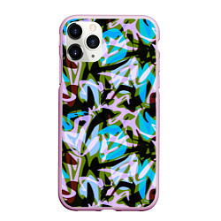 Чехол iPhone 11 Pro матовый Абстрактный узор Пятна краски, цвет: 3D-розовый