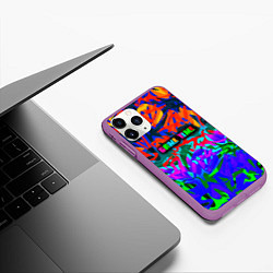 Чехол iPhone 11 Pro матовый Game time Абстрактный пятнистый узор, цвет: 3D-фиолетовый — фото 2
