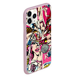 Чехол iPhone 11 Pro матовый Twisted pop atr pattern, цвет: 3D-розовый — фото 2