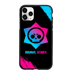 Чехол iPhone 11 Pro матовый Brawl Stars Neon Gradient