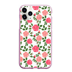 Чехол iPhone 11 Pro матовый SOFT PINK ROSES, цвет: 3D-розовый