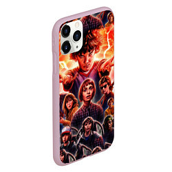 Чехол iPhone 11 Pro матовый Stranger Things Арт, цвет: 3D-розовый — фото 2