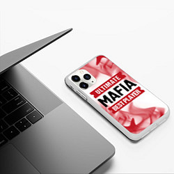 Чехол iPhone 11 Pro матовый Mafia: красные таблички Best Player и Ultimate, цвет: 3D-белый — фото 2