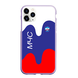 Чехол iPhone 11 Pro матовый МЧС - флаг России, цвет: 3D-светло-сиреневый