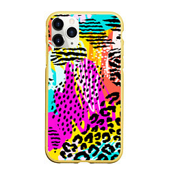 Чехол iPhone 11 Pro матовый LEOPARD TEXTURE, цвет: 3D-желтый