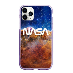 Чехол iPhone 11 Pro матовый Лого NASA и Туманность Киля