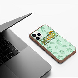 Чехол iPhone 11 Pro матовый МАМА - цветочные буквы, цвет: 3D-коричневый — фото 2