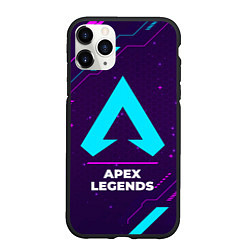 Чехол iPhone 11 Pro матовый Символ Apex Legends в неоновых цветах на темном фо, цвет: 3D-черный