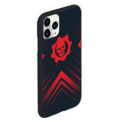 Чехол iPhone 11 Pro матовый Красный Символ Gears of War на темном фоне со стре, цвет: 3D-черный — фото 2