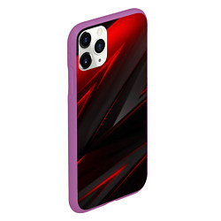 Чехол iPhone 11 Pro матовый Red and Black Geometry, цвет: 3D-фиолетовый — фото 2