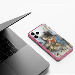 Чехол iPhone 11 Pro матовый Мадонна Литта Леонардо да Винчи Post-art, цвет: 3D-малиновый — фото 2