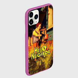 Чехол iPhone 11 Pro матовый Hello Neighbor Привет сосед Сосед поливает, цвет: 3D-фиолетовый — фото 2