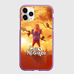 Чехол iPhone 11 Pro матовый Hello Neighbor Привет сосед Сосед с лопатой