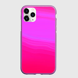 Чехол iPhone 11 Pro матовый Neon pink bright abstract background, цвет: 3D-фиолетовый