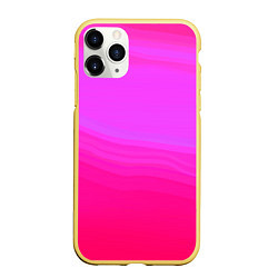 Чехол iPhone 11 Pro матовый Neon pink bright abstract background