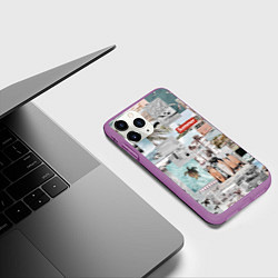 Чехол iPhone 11 Pro матовый Aloha surfing, цвет: 3D-фиолетовый — фото 2