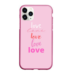 Чехол iPhone 11 Pro матовый Love love!, цвет: 3D-малиновый