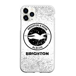 Чехол iPhone 11 Pro матовый Brighton с потертостями на светлом фоне, цвет: 3D-белый
