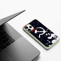 Чехол iPhone 11 Pro матовый СОВЕТСКИЙ СОЮЗ - СЕРП И МОЛОТ - КРАСКА, цвет: 3D-салатовый — фото 2